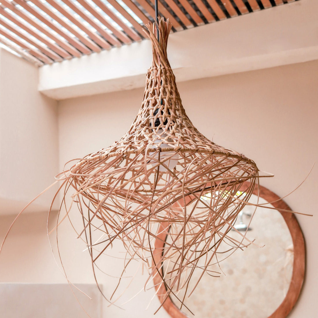 Bamboe Lampenkap met Kwastjes | Natuurlijke lampenkap | Hanglamp GILI